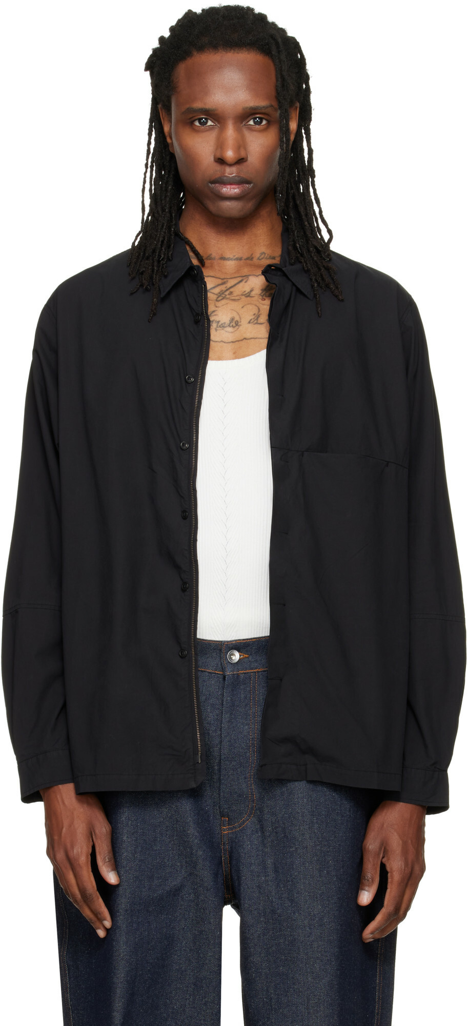 YMC Black Blackout Overshirt