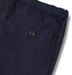 Beams Plus - Slim-Fit Tapered Cotton-Blend Twill Drawstring Trousers - Blue