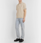 AMI - Logo-Appliquéd Cotton-Pique Polo Shirt - Neutrals