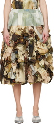 Comme des Garçons Multicolor Ruched Midi Skirt