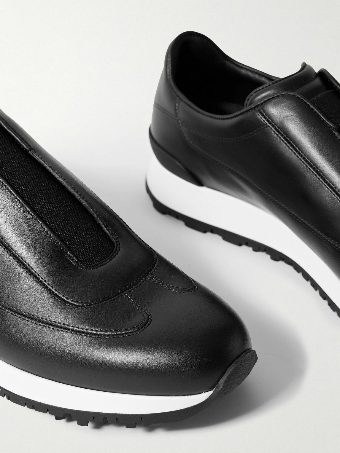 John Lobb - Lift Leather Slip-On Sneakers - Black