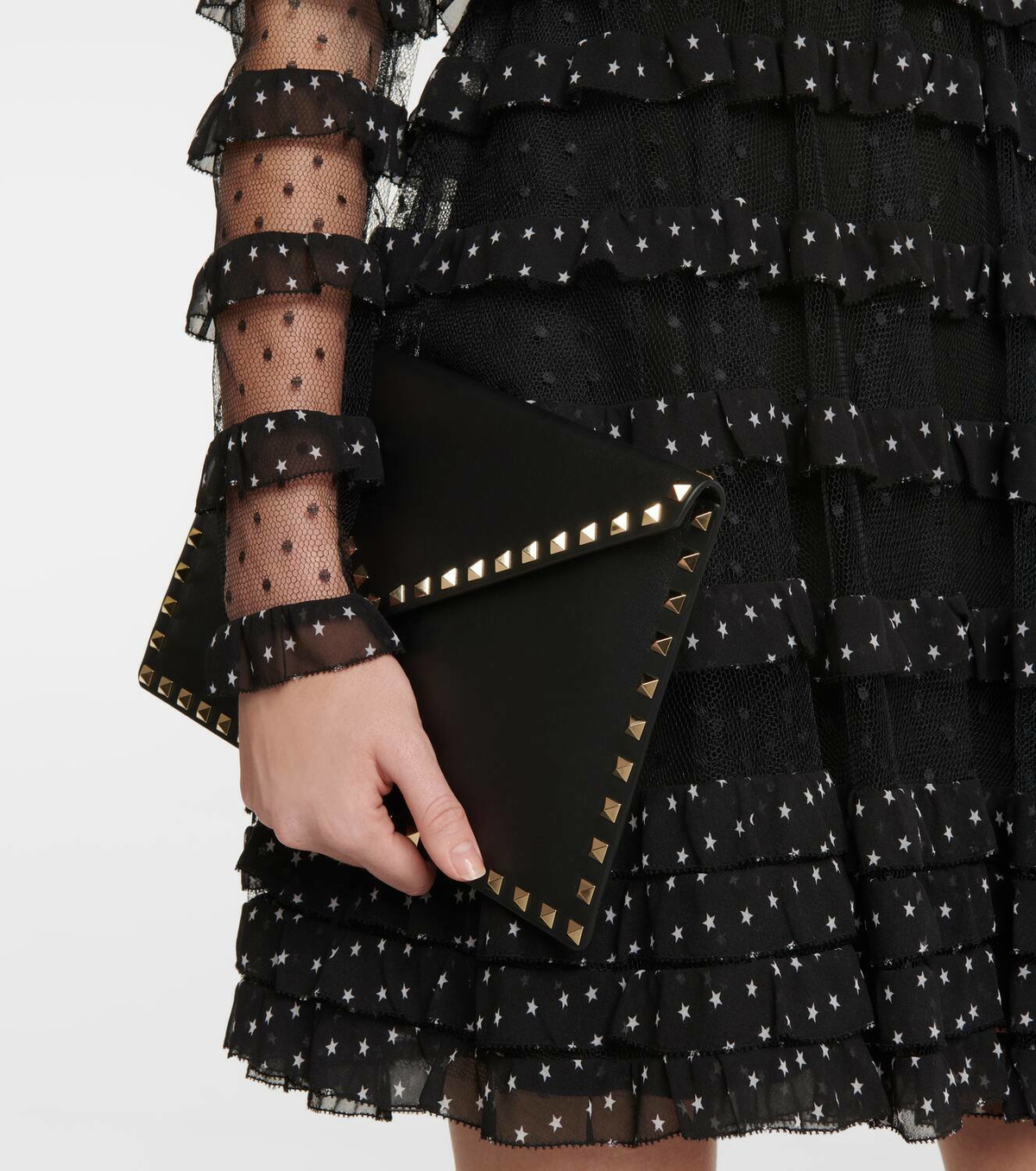 REDValentino Point d'esprit tulle and georgette minidress