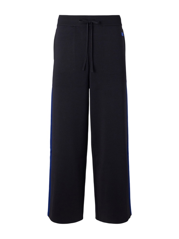 Photo: Wales Bonner - Straight-Leg Logo-Embroidered Knitted Drawstring Sweatpants - Blue