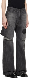 JiyongKim Gray Layered Jeans