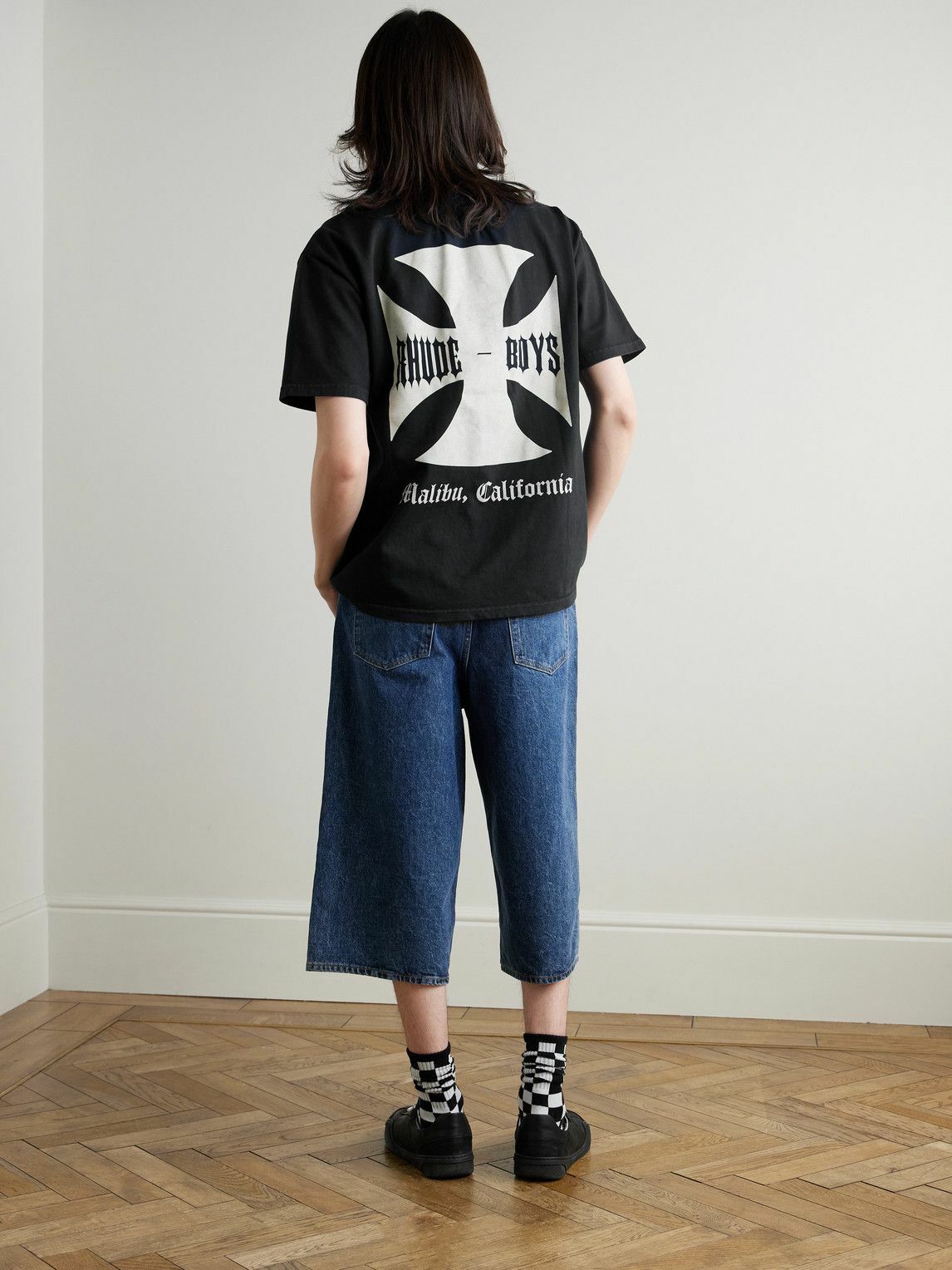 Rhude - Logo-Print Cotton-Jersey T-Shirt - Black Rhude