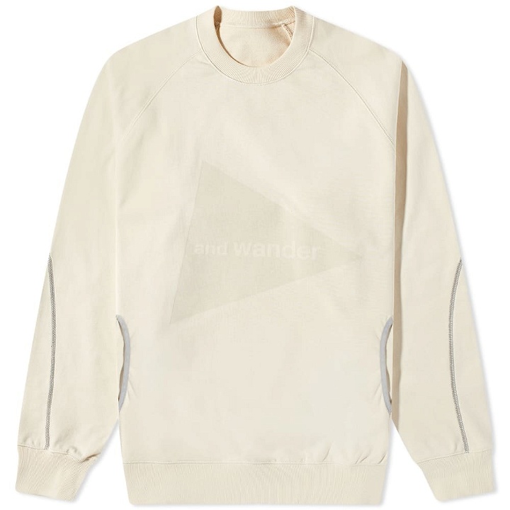 Photo: And Wander Men's Crew Sweat in OffWhite