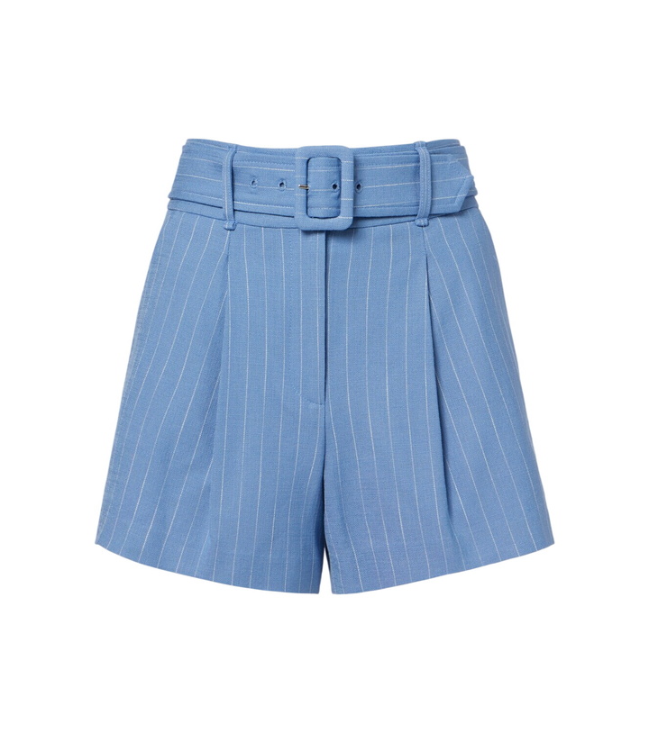 Photo: Veronica Beard Piper striped linen-blend shorts