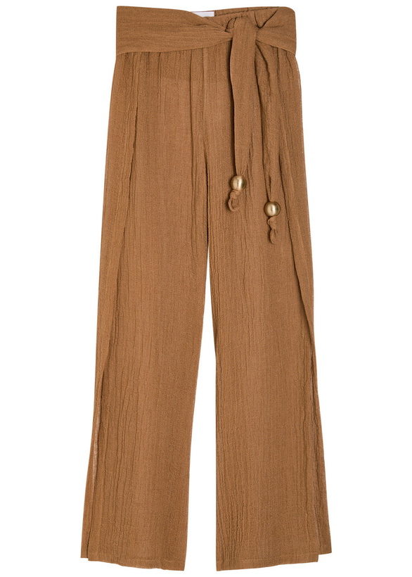 Photo: Lisa Marie Fernandez Open Side Linen-blend Beach Trousers Light Brown