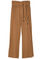 Lisa Marie Fernandez Open Side Linen-blend Beach Trousers Light Brown