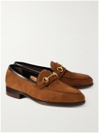 George Cleverley - Colony Horsebit Full-Grain Suede Loafers - Brown