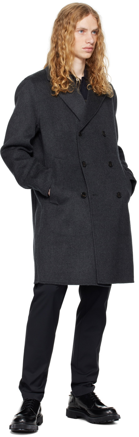 Theory Black Melton Coat