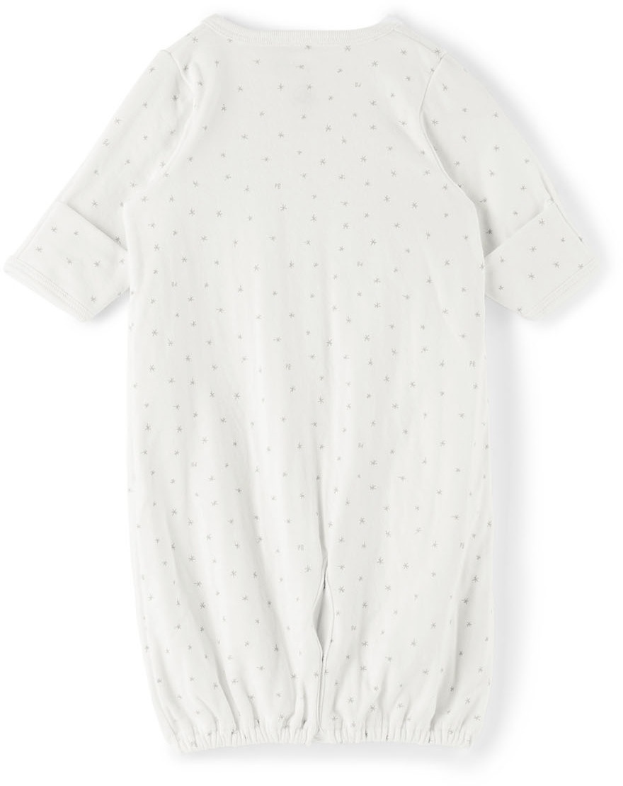 Petit Bateau Baby White 2-in-1 Star Print Gown Sleepsuit