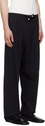 Hugo Black Modern-Fit Seersucker Trousers