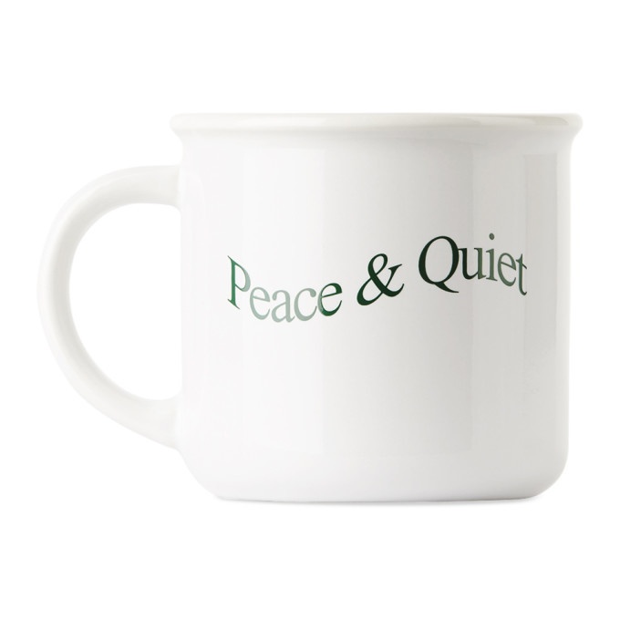 Photo: Museum of Peace and Quiet SSENSE Exclusive White Kindle Wordmark Mug