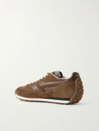 TOM FORD - Mick Leather-Trimmed Suede Sneakers - Brown