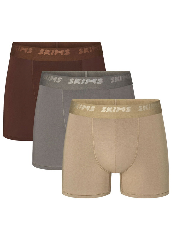 Photo: Skims Stretch-cotton Boxer Briefs set of Three Multicoloured 1