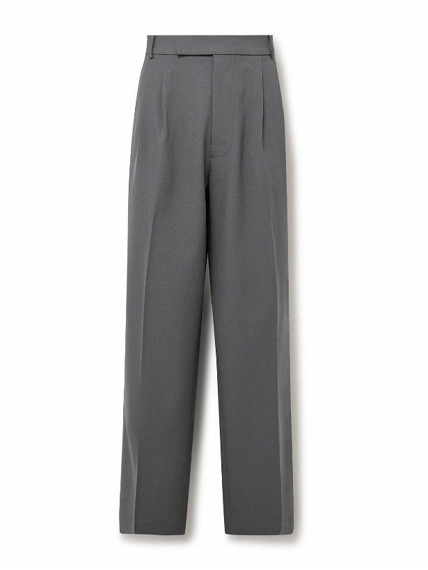 Photo: The Frankie Shop - Beo Straight-Leg Pleated Crepe Suit Trousers - Gray