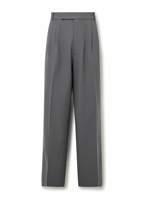 Photo: The Frankie Shop - Beo Straight-Leg Pleated Crepe Suit Trousers - Gray