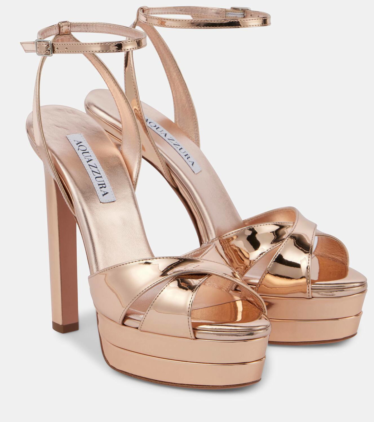 Aquazzura Divine mirrored leather platform sandals Aquazzura