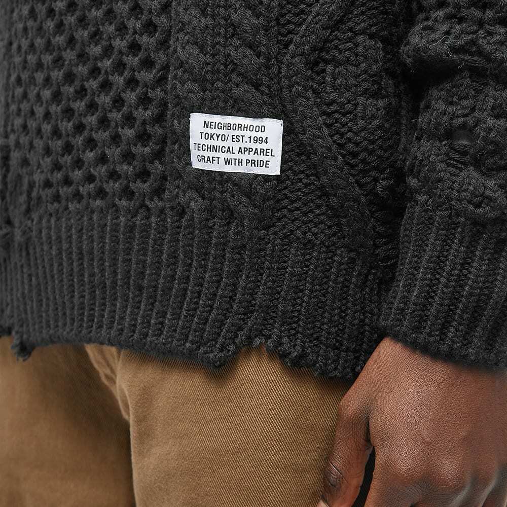 Neighborhood Men's Savage Cable Sweater in Black