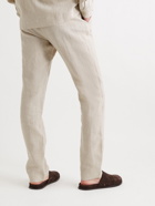 De Bonne Facture - Washed Linen-Canvas Drawstring Trousers - Neutrals
