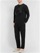 Sunspel - Brushed Loopback Cotton-Jersey Sweatshirt - Black