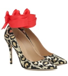 Alessandra Rich Leopard-print jacquard pumps