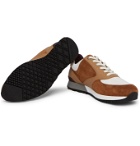 John Lobb - Foundry Suede, Textured-Leather and Mesh Sneakers - Brown