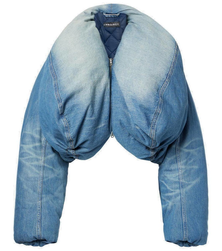 Photo: Y/Project Cropped denim puffer jacket