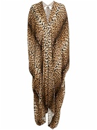 ROBERTO CAVALLI Jaguar Print Satin Kaftan Dress