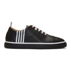 Thom Browne Black Leather 4-Bar Sneakers