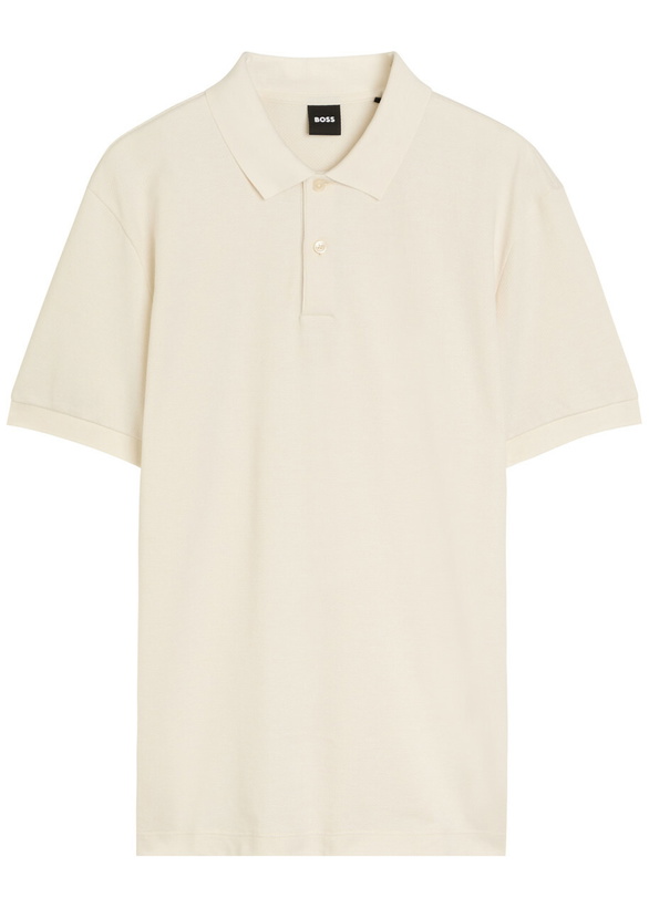 Photo: Boss Fine-knit Cotton Polo Shirt Beige