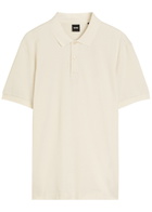Boss Fine-knit Cotton Polo Shirt Beige