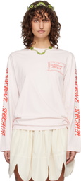 Simone Rocha Pink Pillowcase Logo Print Long Sleeve T-shirt