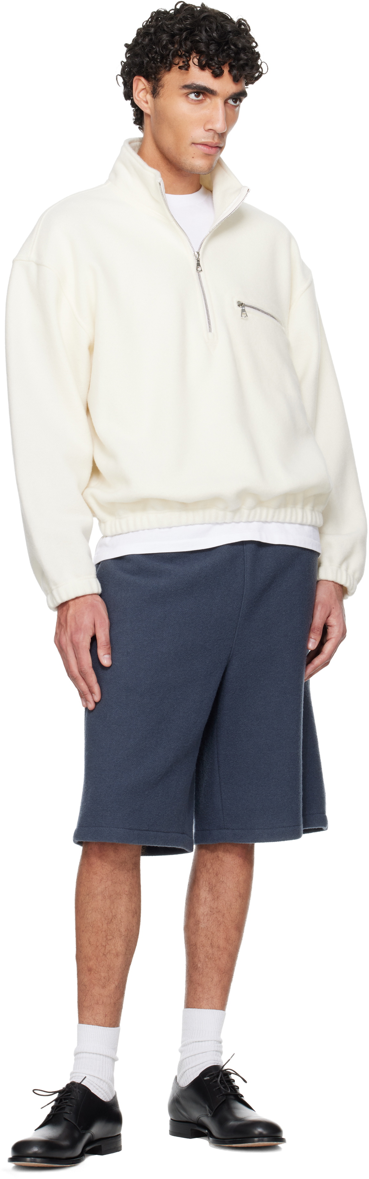 Rier White Fleece Sweater