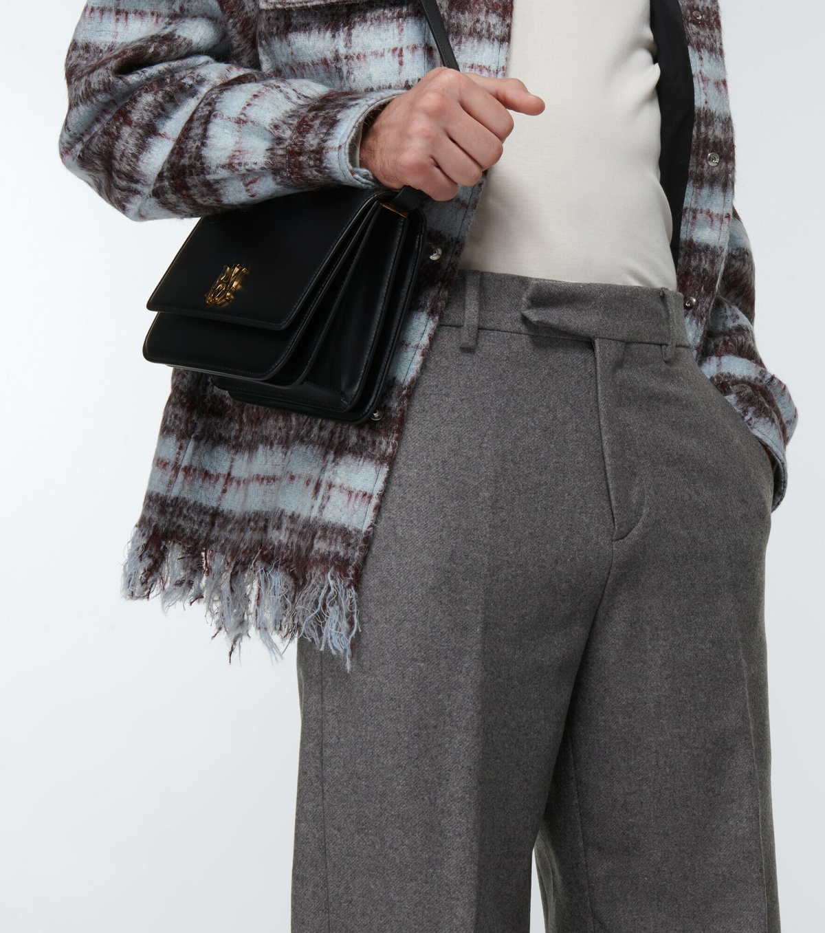 Amiri - Flared wool-blend flannel pants