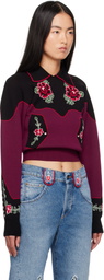 Molly Goddard Burgundy & Black Natasha Sweater