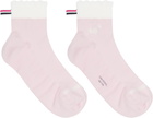 Thom Browne Pink Pointelle Stitch Hector Crew Socks
