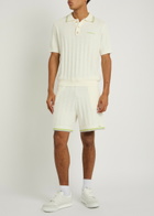 Casablanca Tennis Bouclé Polo Shirt Off White