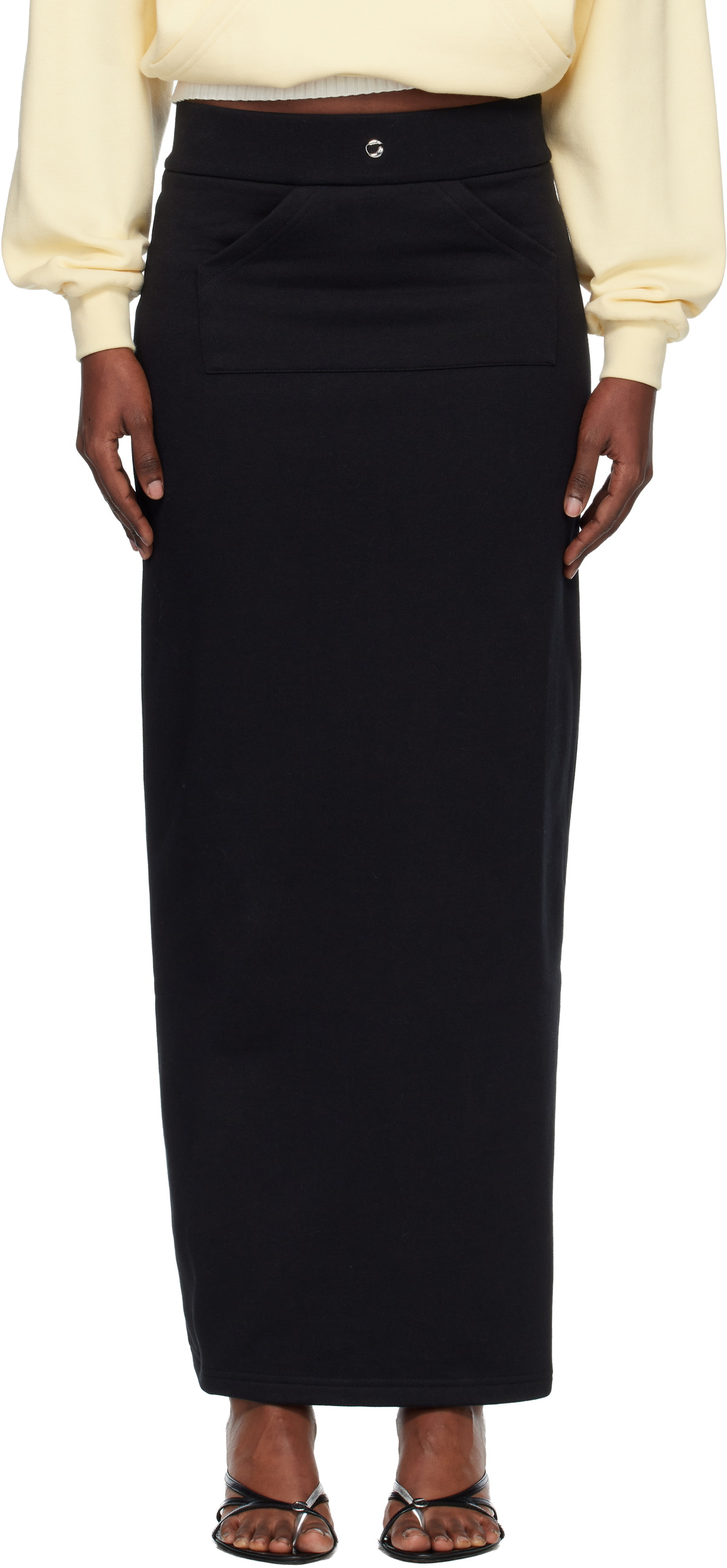 Coperni Black Jogging Midi Skirt
