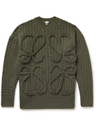 Loewe - Cable-Knit Wool Sweater - Green