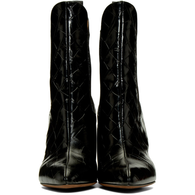 Chloe Black Croc Wave Chelsea Boots Chloe