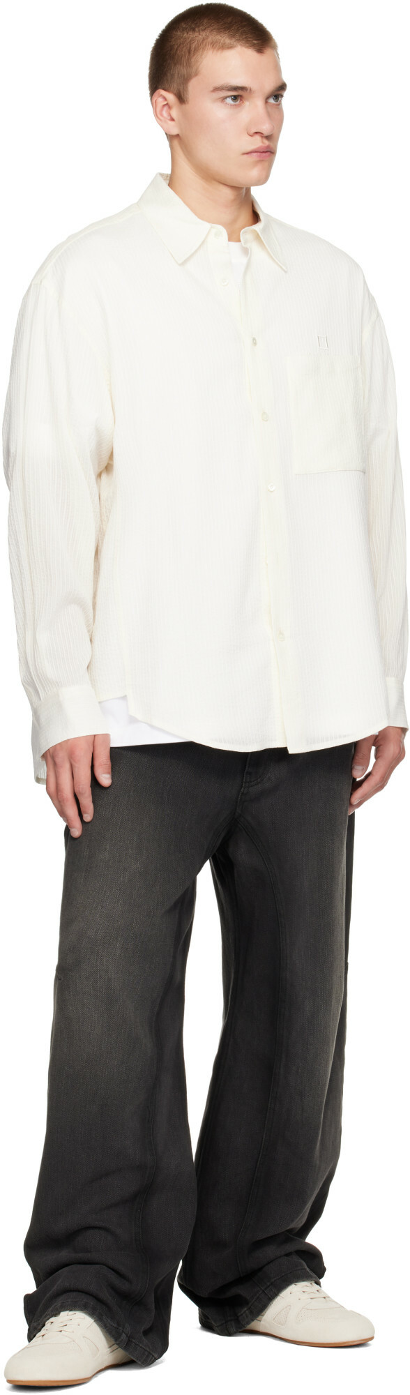 WOOYOUNGMI White Pattern Stripe Shirt