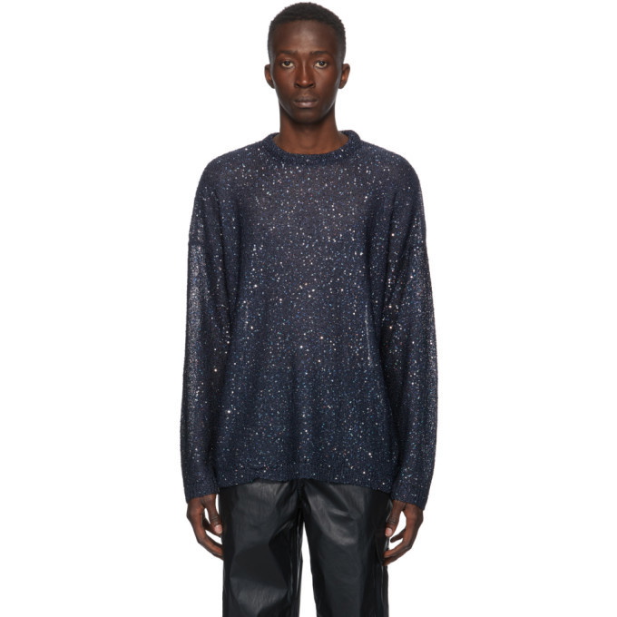 Photo: Our Legacy Navy Sequin Popover Sweater