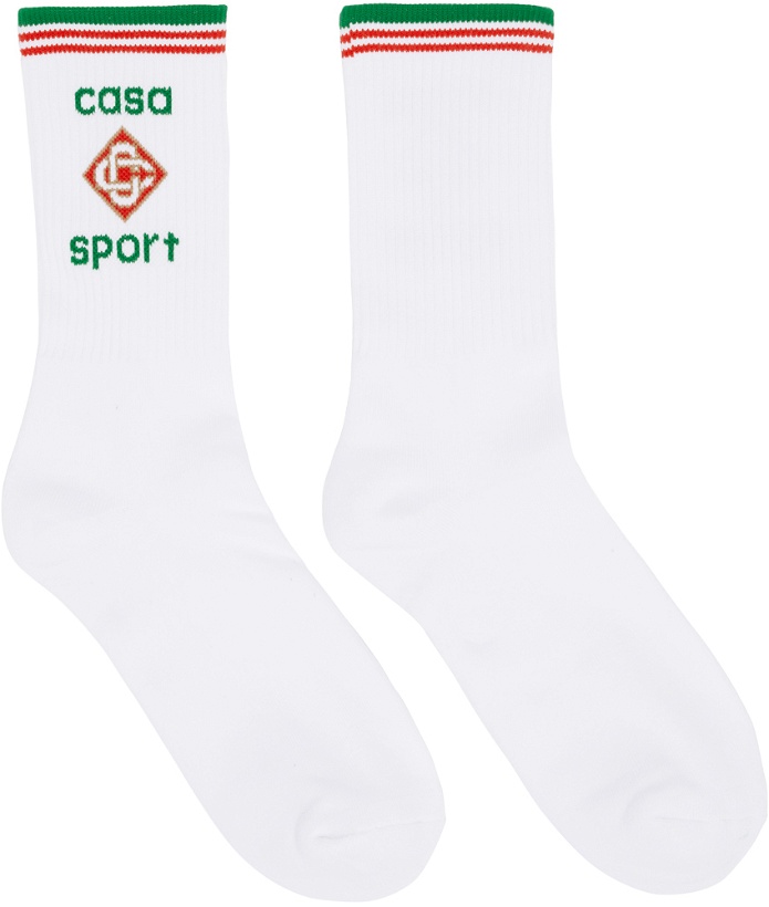 Photo: Casablanca White 'Casa Sport' Socks