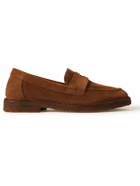 Drake's - Suede Penny Loafers - Brown