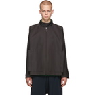 132 5. ISSEY MIYAKE Grey Panelled Zip-Up Jacket