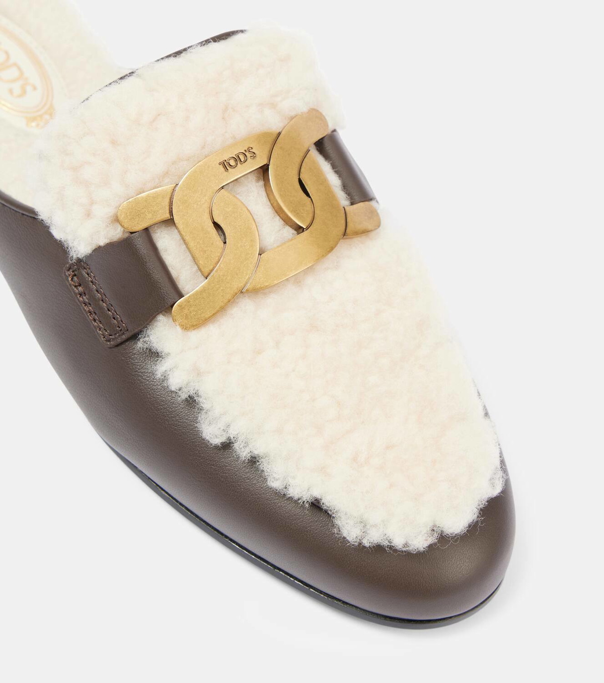 Tod's Catena shearling-lined leather slippers