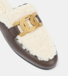 Tod's Catena shearling-lined leather slippers