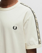 Fred Perry Contrast Tape Ringer T Shirt White - Mens - Shortsleeves